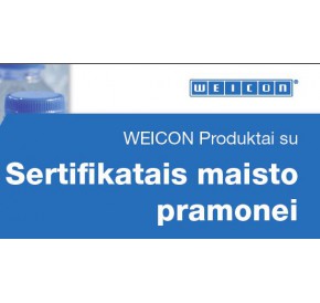 Sertifikuoti WEICON produktai farmacijos ir maisto pramonei